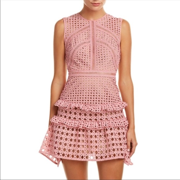 self portrait crosshatch midi dress